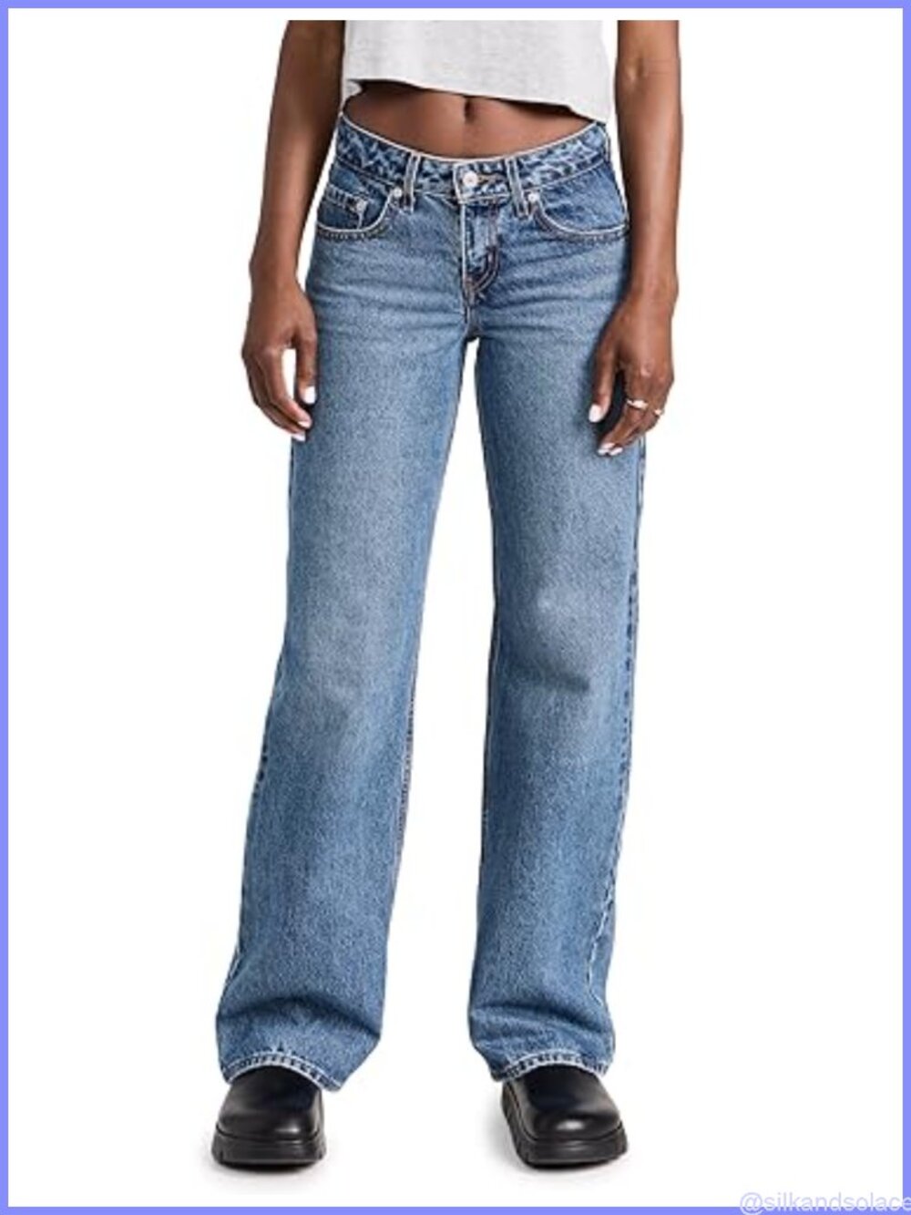 Levi's Premium Low Loose Jeans - Baggy, Frayed Hem, High Rise, 32" Inseam